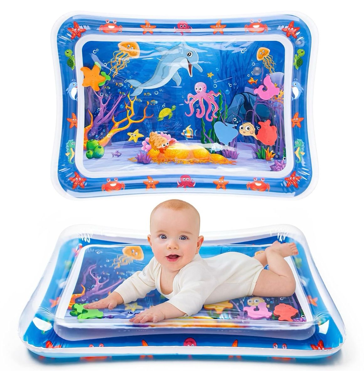 Tapete de agua sensorial cuadrado azul