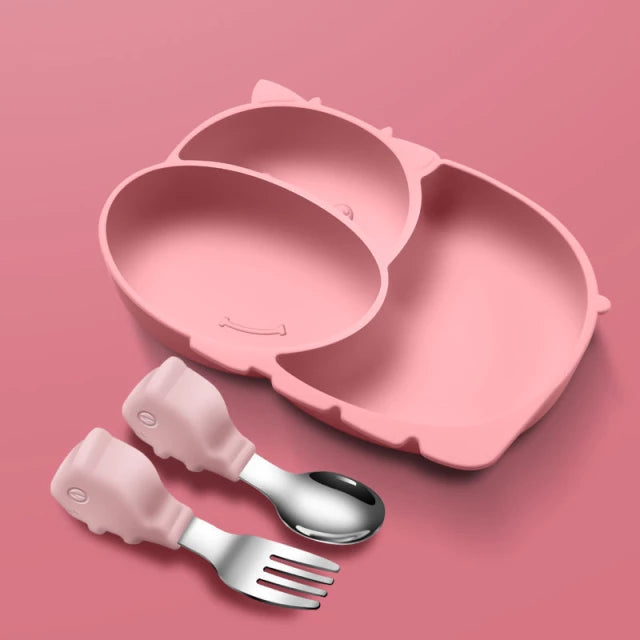 Plato y cubiertos entrenadores