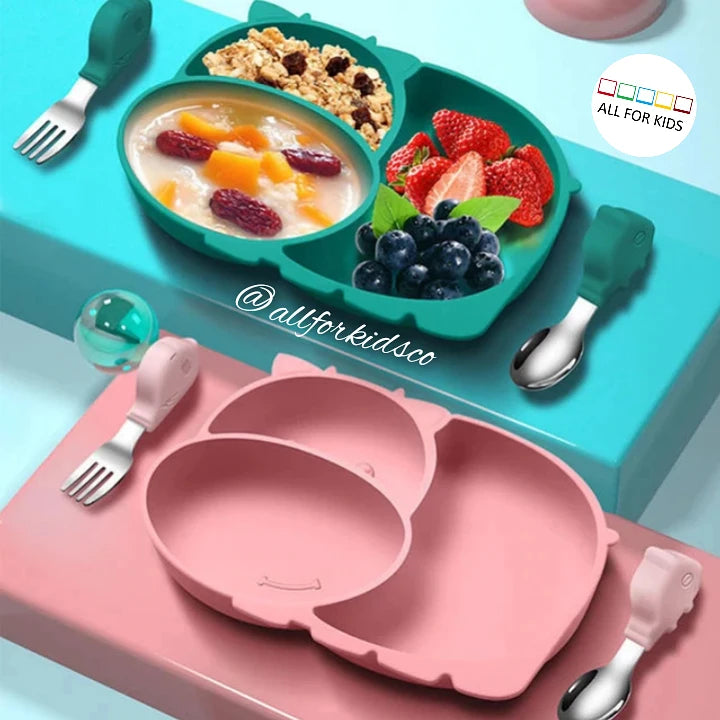 Plato y cubiertos entrenadores